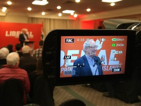 Prince Edward Island Premier Wade MacLauchlan speaks at a press conference in Charlottetown on Tuesday, March 26, 2019.