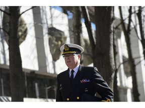 Vice Admiral Mark Norman arrives at court in Ottawa on Tuesday, April 16, 2019.
