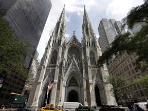A New Jersey man has been arrested outside the cathedral with two jugs of gasoline. Police say church personnel stopped the 37-year-old man from entering the landmark cathedral in Manhattan at about 9 p.m. Wednesday, April 17, 2019.