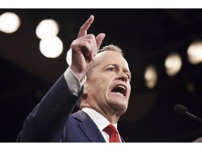 In this June 19, 2016, file photo, Australia's opposition Labor Party leader Bill Shorten speaks in Sydney. Shorten, an outspoken critic of U.S. President Donald Trump, is the favorite to become Australian prime minister. Shorten's party, the center-left Labor Party, has led the conservative coalition in most opinion polls in the last three years.
