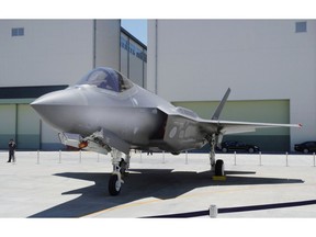 This June, 2017, photo shows Japan Air Self-Defense Force's F-35A stealth jet at a factory of Mitsubishi Heavy Industries, in Toyoyama, central Japan. A search was underway for the Japanese fighter jet Tuesday, April 9, 2019, after it disappeared from radar during a flight exercise in northern Japan, defense officials said. The F-35A stealth jet, seen in the photo,  went missing while flying off the eastern coast of Aomori, the Air Self-Defense Force said.(Kyodo News via AP)