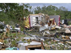 More than 30 homes were damaged when severe weather struck Franklin, Texas, Saturday, April 13, 2019.