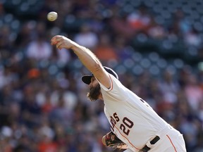 Houston Astros starting pitcher Wade Miley throws against the Cleveland Indians during the first inning of a baseball game Sunday, April 28, 2019, in Houston.