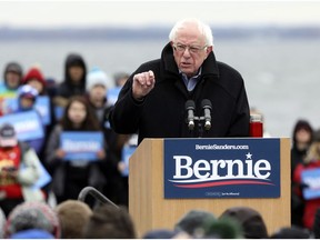 Democratic presidential candidate Sen. Bernie Sanders, I-Vt., speaks to a crowd at James Madison Park in Madison, Wis., Friday, April 12, 2019.