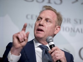 FILE - In this March 20, 2019 file photo, Acting Defense Secretary Patrick Shanahan speaks at the Center for Strategic and International Studies in Washington. A U.S. official says the Pentagon's watchdog agency has cleared Shanahan of wrongdoing in connection with allegations that he had used his official position to favor his former employer, Boeing Co.