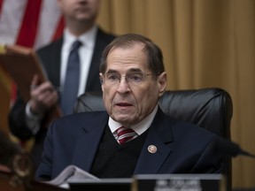 In this March 26, 2019 photo, House Judiciary Committee Chairman Jerrold Nadler, D-N.Y., presides at a meeting directing the attorney general to transmit documents to the House of Representatives relating to the actions of former Acting FBI Director Andrew McCabe, on Capitol Hill in Washington.  The House Judiciary Committee will ready subpoenas this week for special counsel Robert Mueller's full Russia report. This, as the Justice Department appears likely to miss an April 2 deadline set by Democrats for the report's release.