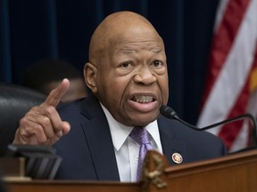 FILE - In this April 2, 2019, file photo, House Oversight and Reform Committee Chair Elijah Cummings, D-Md., speaks on Capitol Hill in Washington. Cummings says the White House is now in "open defiance" of his panel after lawyers advised a former official to resist a subpoena related to the committee's investigation of White House security clearances.