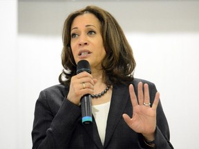 FILE - In this March 9, 2019, file photo, Sen. Kamala Harris, D-Calif., speaks during an event in St. George, S.C. Harris is casting herself as a progressive who consistently leveraged her power in the justice system to further civil rights causes and advocate for the disadvantaged.