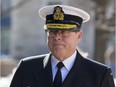 Vice Admiral Mark Norman arrives at an Ottawa courthouse on April 17, 2019.