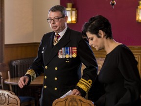 Vice-Admiral Mark Norman arrives with his lawyer Marie Henein as they hold a press conference in Ottawa on Wednesday, May 8, 2019.