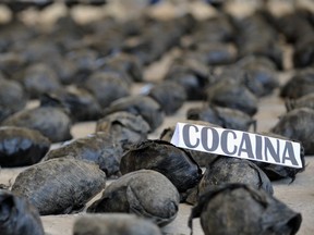 Cocaine parcels seen on March 16, 2013, in Tumaco, Narino department, Colombia.