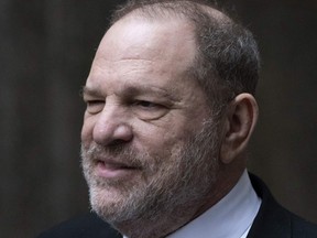 In this file photo taken on April 25, 2019 disgraced Hollywood mogul Harvey Weinstein leaves the State Supreme Court in New York during a break of a pre-trial hearing over sexual assault charges.