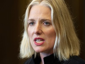 Environment and Climate Change Minister Catherine McKenna speaks in the Foyer of the House of Commons in Ottawa, Friday May 3, 2019.