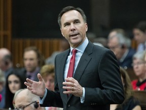 Minister of Finance Bill Morneau responds to a question during Question Period in the House of Commons Tuesday April 30, 2019 in Ottawa.