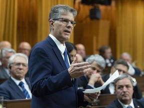 Conservative MP for Langley-Aldergrove Mark Warawa delivers his final speech in the House of Commons, Tuesday, May 7, 2019 in Ottawa. Warawa, who was diagnosed with pancreatic cancer, announced recently the cancer had spread.