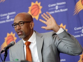 Phoenix Suns new NBA basketball head coach Monty Williams speaks at a news conference, Tuesday, May 21, 2019, in Phoenix.