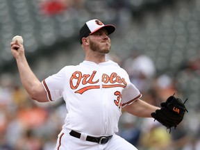 Baltimore Orioles starting pitcher Dylan Bundy delivers a pitch during the first inning of a baseball game against the New York Yankees, Thursday, May 23, 2019, in Baltimore.