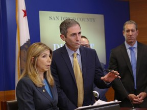 During a press conference Wednesday, May 29, 2019, San Diego District Attorney, Summer Stephan and Deputy District Attorney, Leon Schorr answered questions from news reporters on the investigation and case involving a statewide charter school scheme that allegedly stole more than $50 million in public funds.