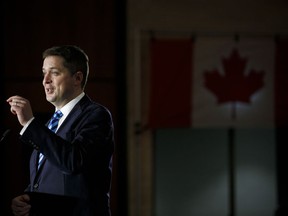 Conservative Party of Canada leader Andrew Scheer announces his immigration policy at an event hall in Toronto, Tuesday, May 28, 2019.