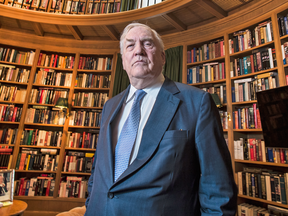 Former newspaper publisher Conrad Black at his Toronto home a day after being pardoned by U.S. President Donald Trump, May 16, 2019.