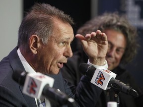 Newly named Edmonton Oilers general manager Ken Holland speaks at a press conference in Edmonton on Tuesday, May 7, 2019. Ken Holland knows his every move will be the subject of heated debate as he battles to right the slumping Edmonton Oilers.