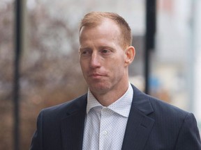 Travis Vader arrives at court in Edmonton on March 8, 2016. A man convicted of killing an Alberta couple whose bodies have never been found has had his appeal dismissed.