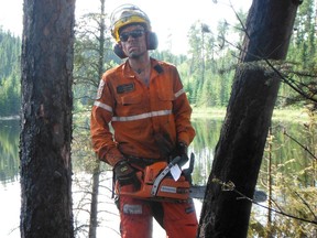Ontario firefighter Adam Knauff, shown in a handout photo supplied by Knauff, alleges his human rights were violated when he was not provided sufficient vegan food while battling a massive blaze in British Columbia.