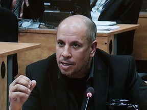 Ken Pereira testifies at the Charbonneau Commission in Montreal, Monday, October 28, 2013. THE CANADIAN PRESS/Charbonneau Commission