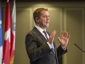 Conservative Leader Andrew Scheer addresses the Montreal Council on Foreign Relations on May 7, 2019. Scheer says he will move Canada's Embassy in Israel to Jerusalem from Tel Aviv if he becomes prime minister.