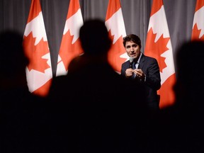 Justin Trudeau, Leader of the Liberal Party of Canada, speaks to supporters during an armchair discussion at an open Liberal fundraising event in Toronto on May 9, 2019.