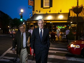 Special counsel Robert Mueller departs dinner at Martin's Tavern in Georgetown, Monday, May 6, 2019, in Washington.