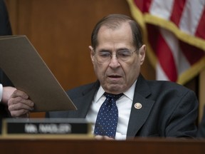 House Judiciary Committee, Rep. Jerrold Nadler, D-N.Y., prepares for a hearing on the Equal Rights Amendment, on Capitol Hill in Washington, Tuesday, April 30, 2019. Nadler plans to face Attorney General William Barr Thursday after demanding a full and un-redacted copy of the 400-page Mueller report and its underlying materials.