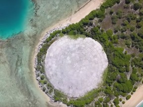 A still from an overhead video view of the dome, as shot by an ABC News Australia team.