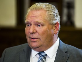 Ontario Premier Doug Ford during a one on one interview with the Toronto Sun at his office at Queen's Park in Toronto, Ont. on Wednesday May 22, 2019.
