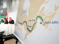 TransCanada Pipelines executives announce the Energy East Pipeline project on Aug. 1, 2013. The sheer scale of the project set it apart from other pipeline proposals.