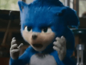 A gif of the upcoming Sonic the Hedgehog movie.