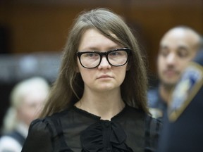 Anna Sorokin returns to the courtroom after the jury sent a note, Thursday, April 25, 2019, in New York.