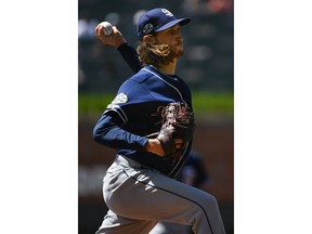 San Diego Padres' Matt Strahm pitches against the Atlanta Braves during the first inning of a baseball game Thursday, May 2, 2019 in Atlanta.