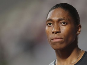 South Africa's Caster Semenya competes in the women's 800-meter final during the Diamond League in Doha, Qatar, Friday, May 3, 2019.