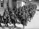 Canadian soldiers from the 15th Battalion head for rest after the Battle of Hill 70 in August 1917.