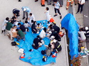 Aerial view of the scene of an attack in Kawasaki, near Tokyo, May 28, 2019.