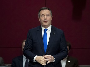 Alberta Premier Jason Kenney prepares to appear before the Standing Senate Committee on Energy, the Environment and Natural Resources about Bill C-69 at the Senate of Canada Building on Parliament Hill in Ottawa on Thursday, May 2, 2019.