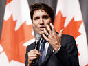 Prime Minister Justin Trudeau speaks at a Liberal fundraising event in Toronto on May 9, 2019.