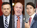 The main players in this drama: Alberta Premier Jason Kenney, B.C. Premier John Horgan. and Prime Minister Justin Trudeau.