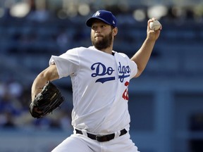 Los Angeles Dodgers starting pitcher Clayton Kershaw throws to the New York Mets during the first inning of a baseball game Monday, May 27, 2019, in Los Angeles.
