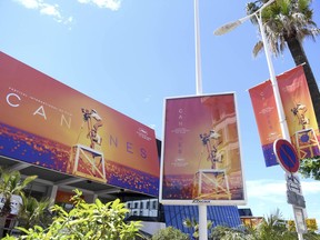 A view of the Palais des festivals during the 72nd international film festival, Cannes, southern France, Monday, May 13, 2019. The Cannes film festival runs from May 14th until May 25th 2019.