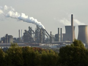 FILE - This Oct. 20, 2015 file photo shows the Scunthorpe steel plant, now owned by British Steel, in Scunthorpe, England. Britain's government pledged Tuesday May 21, 2019 to do its utmost to support British Steel amid reports the company is facing bankruptcy.