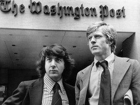 Wednesday August 17, 2011 Page E4
Dustin Hoffman (left) and Robert Redford in a promo photo for the film "All The President's Men" Undated handout photo. [PNG Merlin Archive]