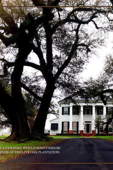 While enslaved, Solomon Northup, a violinist, would sometimes be made to entertain Mary McCoy, owner of the Live Oak Plantation. (photo by Douglas Quan)