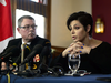 Vice-Admiral Mark Norman with his lawyer Marie Henein at a press conference in Ottawa on May 8, 2019.